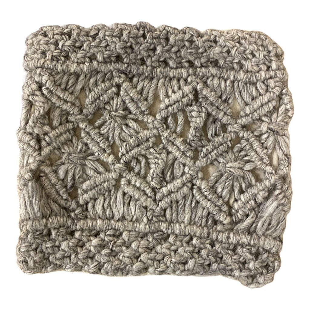 CB2 Esther Grey Knit Pillow Cover 16"