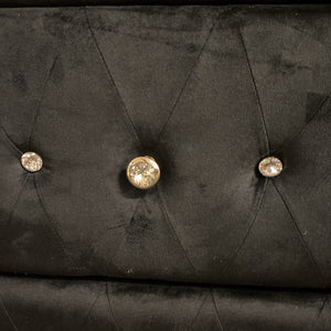 Modern Black Tufted Velvet Nightstand (27.5x16x26)
