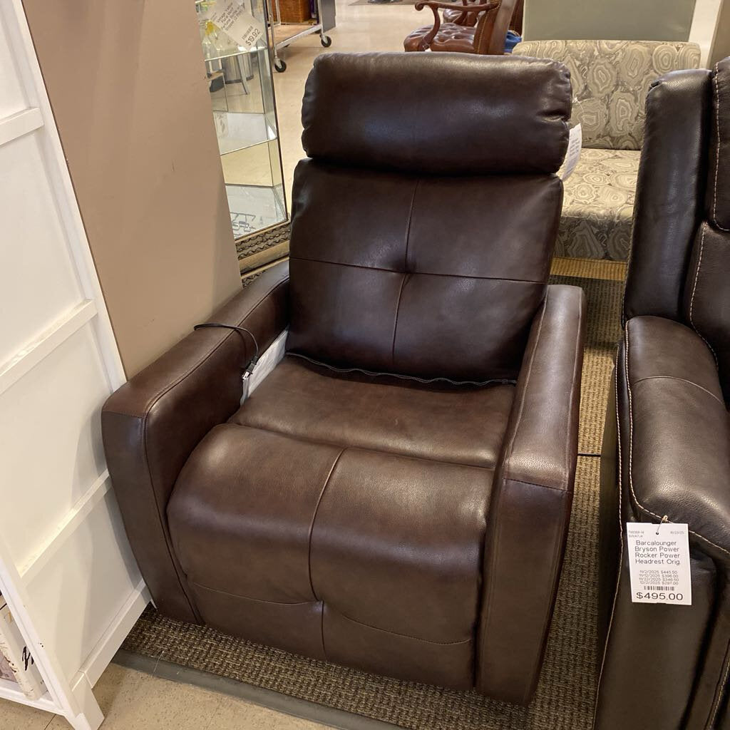 Abbyson Leather Power Swivel Glider Recliner Orig. $750