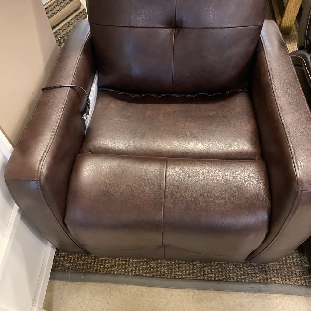 Abbyson Leather Power Swivel Glider Recliner Orig. $750