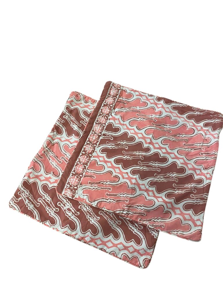 Indonesian Batik Pillow Cover 21" (Pair) Pink Toned