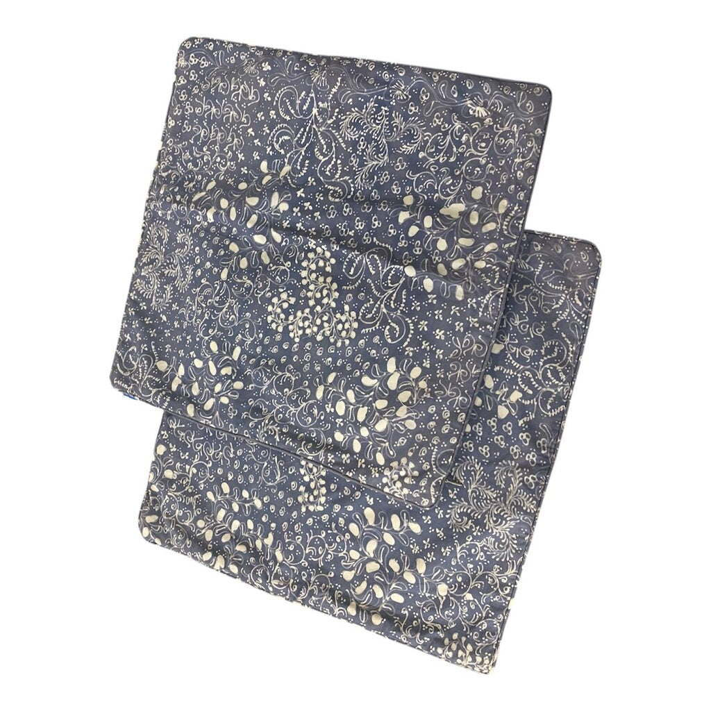 Blue Floral Batik Pillow Cover 21" (Pair)