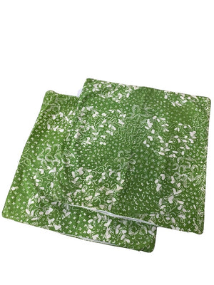 Green Floral Batik Pillow Cover 21" (Pair)