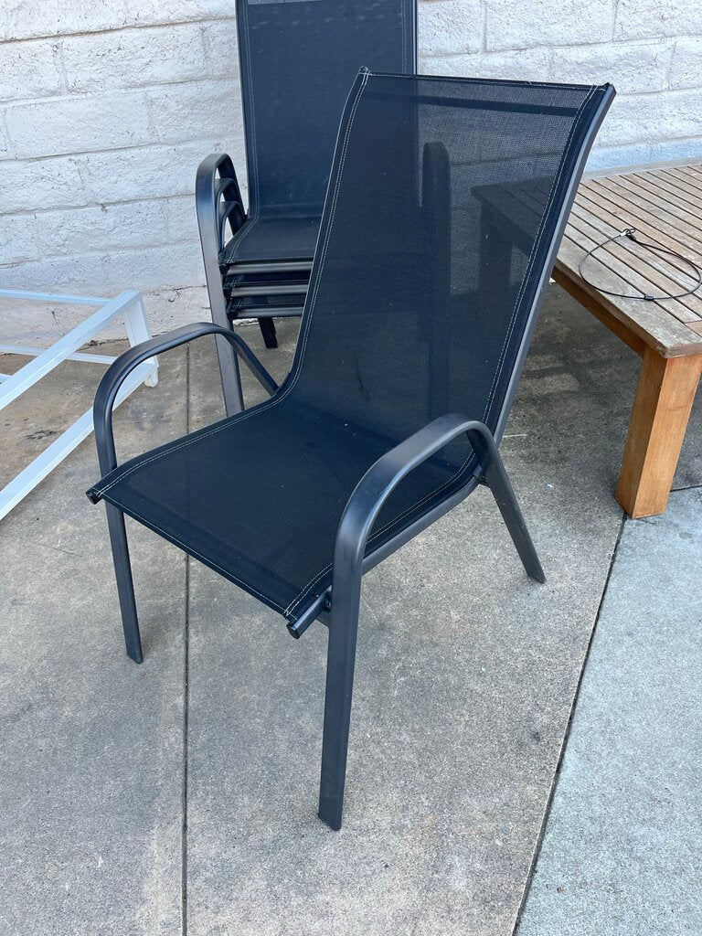 Black Mesh Stacking Patio Dining Chair $35 Each