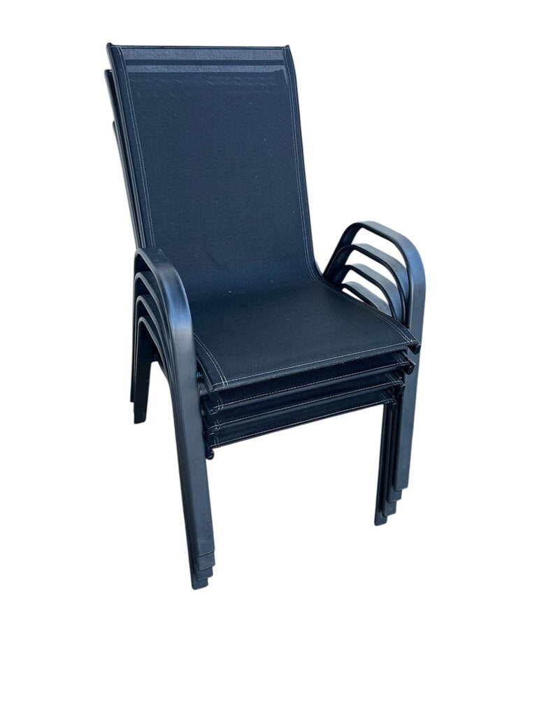 Black Mesh Stacking Patio Dining Chair $35 Each