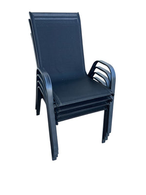 Black Mesh Stacking Patio Dining Chair $35 Each