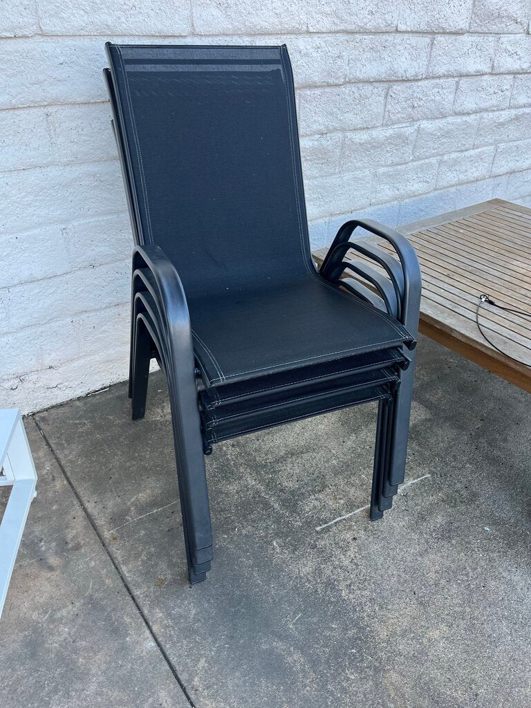 Black Mesh Stacking Patio Dining Chair $35 Each