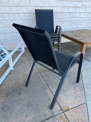 Black Mesh Stacking Patio Dining Chair $35 Each