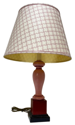 Modern Pink Turned Wood Table Lamp