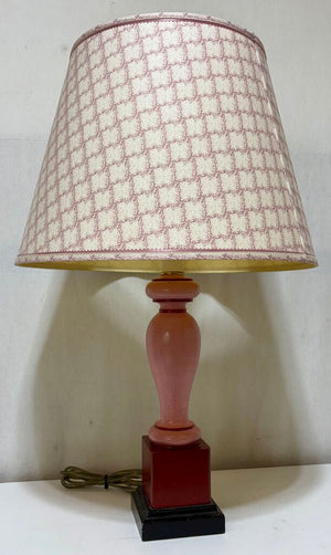 Modern Pink Turned Wood Table Lamp
