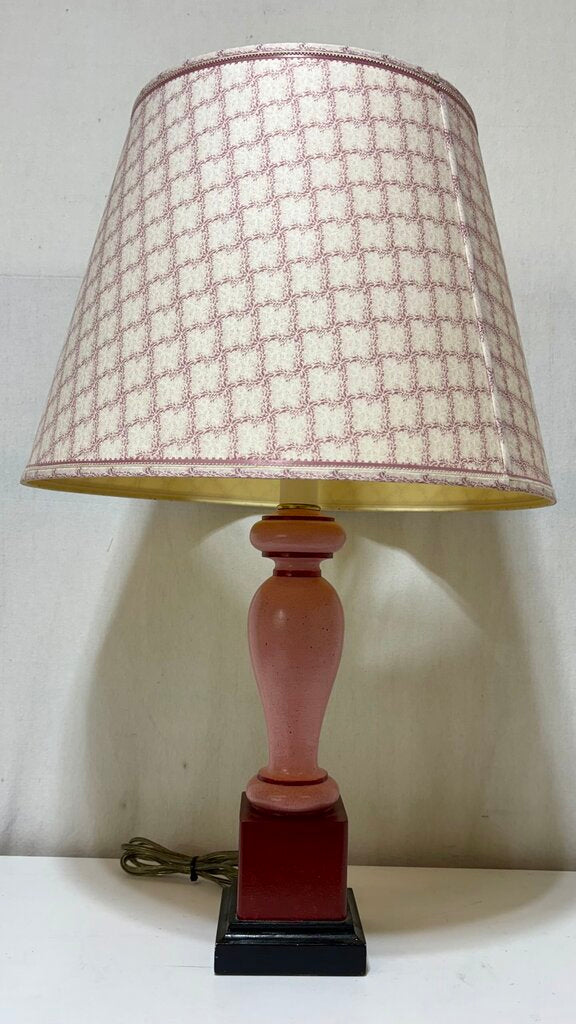 Modern Pink Turned Wood Table Lamp