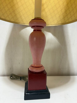 Modern Pink Turned Wood Table Lamp