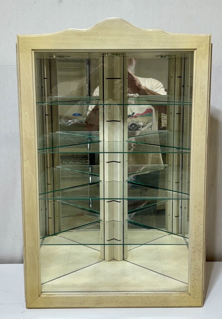 Bombay Co. White Wood & Glass Shelf Corner Cabinet w/ Light by Miss Daisy's Consignment & Auction House