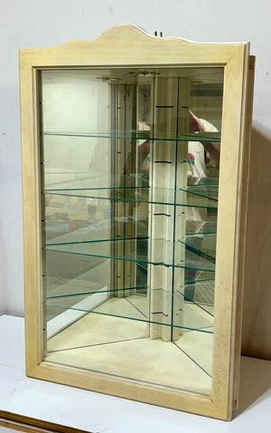 Bombay Co. White Wood & Glass Shelf Corner Cabinet w/ Light