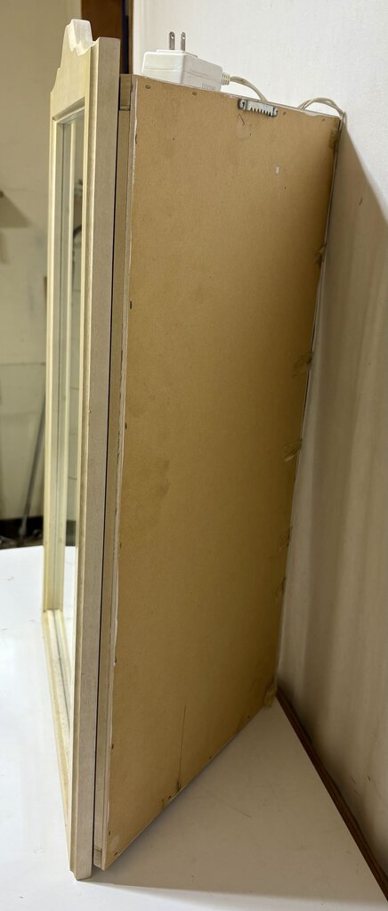 Bombay Co. White Wood & Glass Shelf Corner Cabinet w/ Light