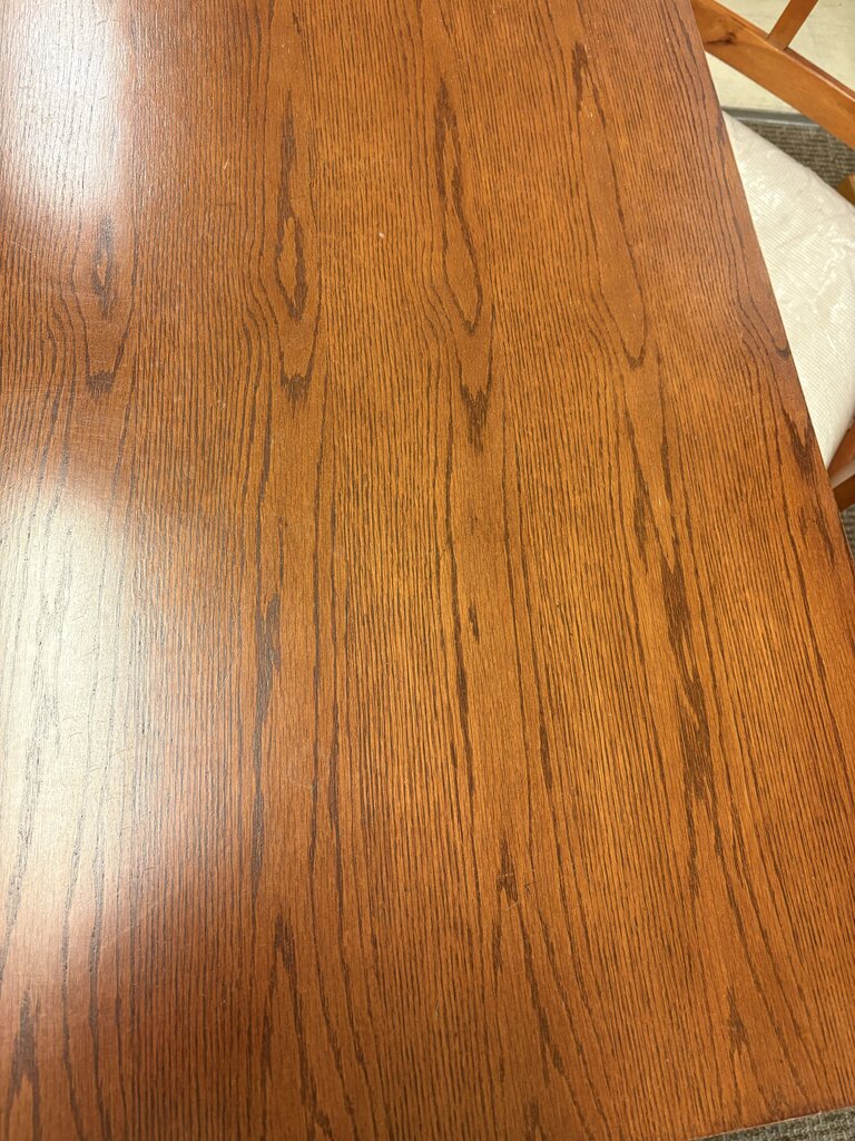 Red Oak Veneered Teachers Desk w/ Rolling Chair