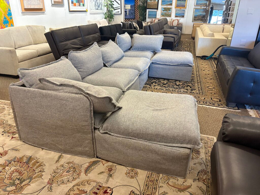 Anahei 4 Seater Ash Sectional Sofa (6Pcs)