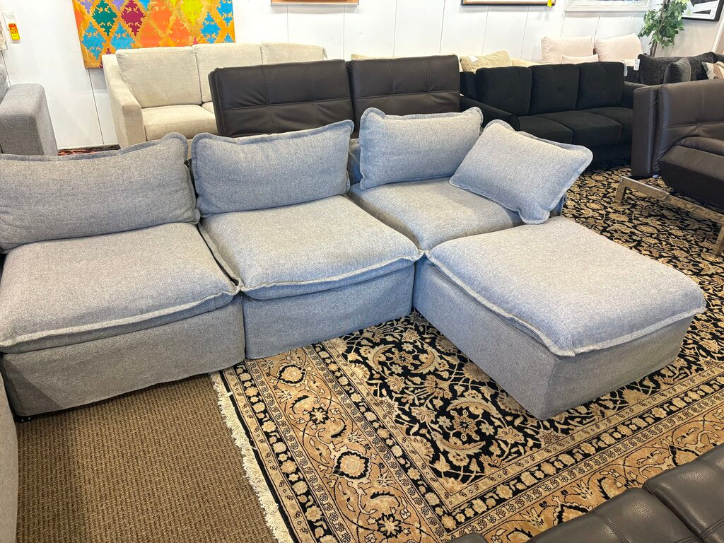 Anahei 4 Seater Ash Sectional Sofa (6Pcs)