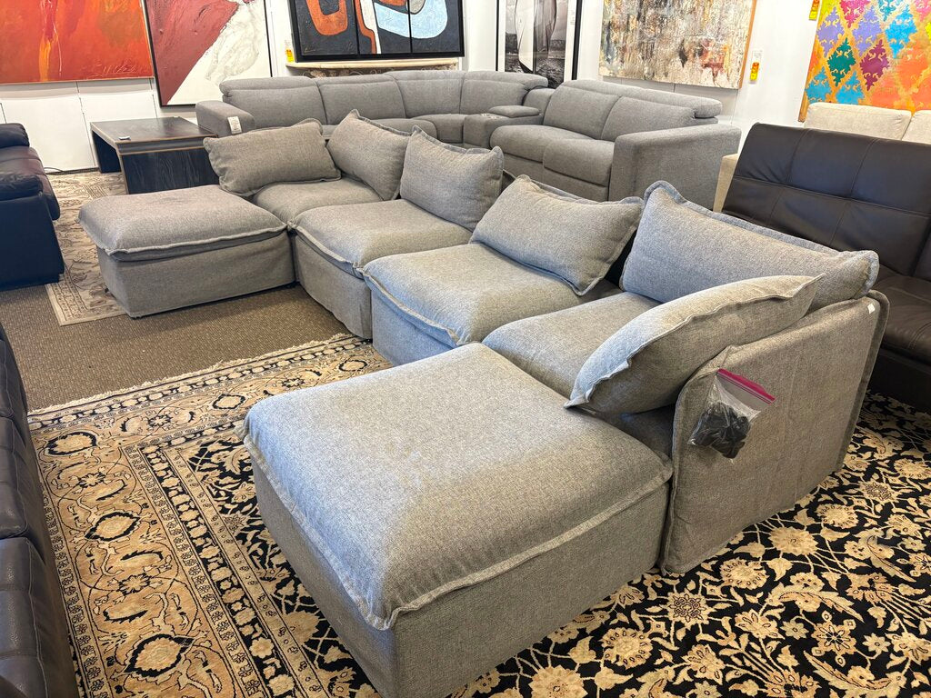 Anahei 4 Seater Ash Sectional Sofa (6Pcs)