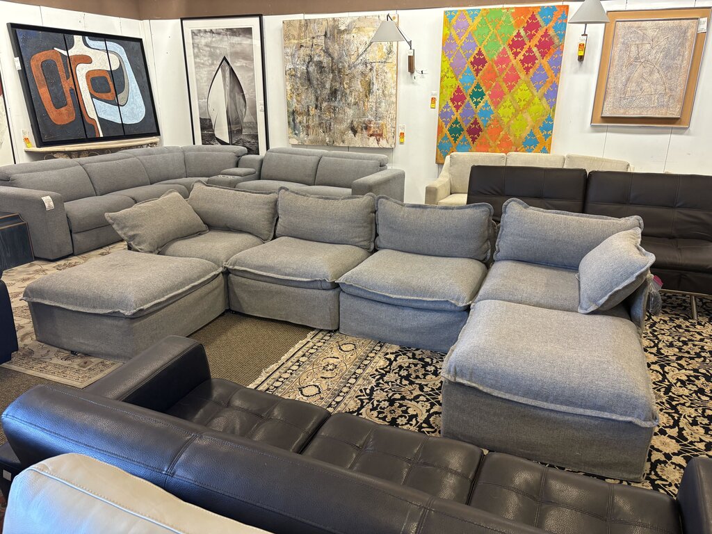 Anahei 4 Seater Ash Sectional Sofa (6Pcs)