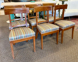 Late 19th C. French Biedermeier Cherrywood Directoire Style Dining Chair Set (6Pcs)