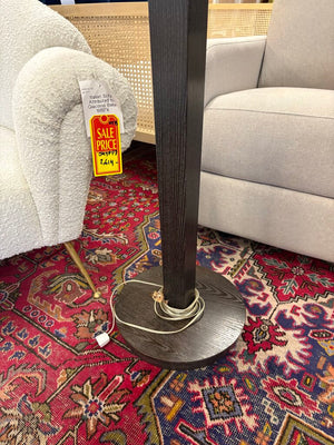 MCM Black Finished Oak Floor Lamp 67"