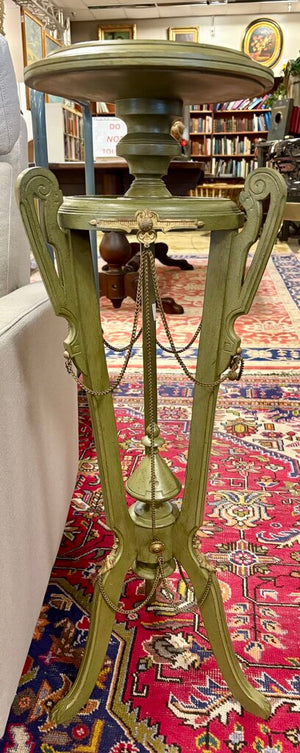 Late 19th C. Green Brass Accented Wooden Victorian Athenienne