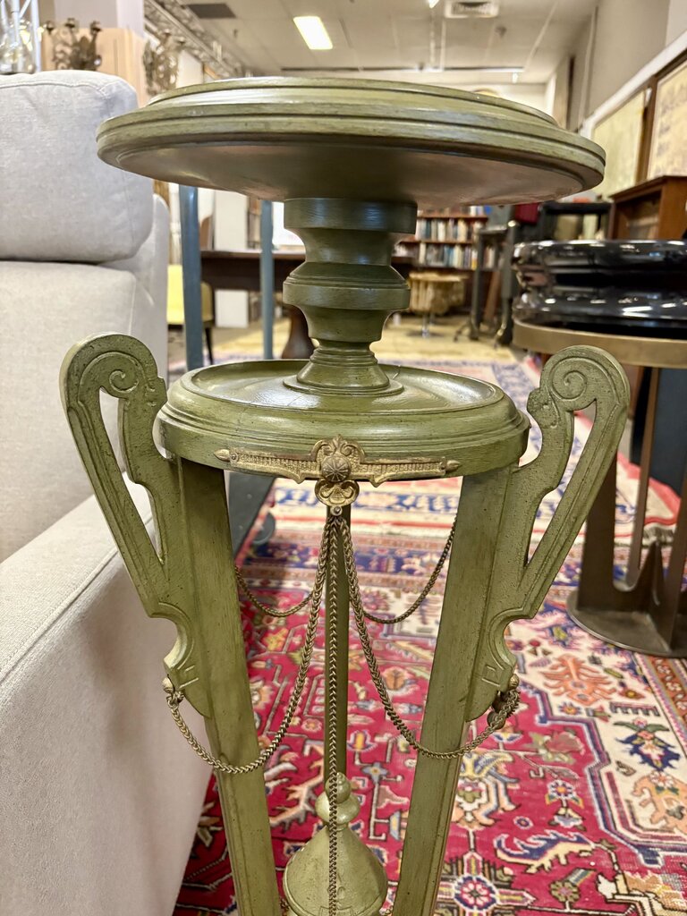 Late 19th C. Green Brass Accented Wooden Victorian Athenienne