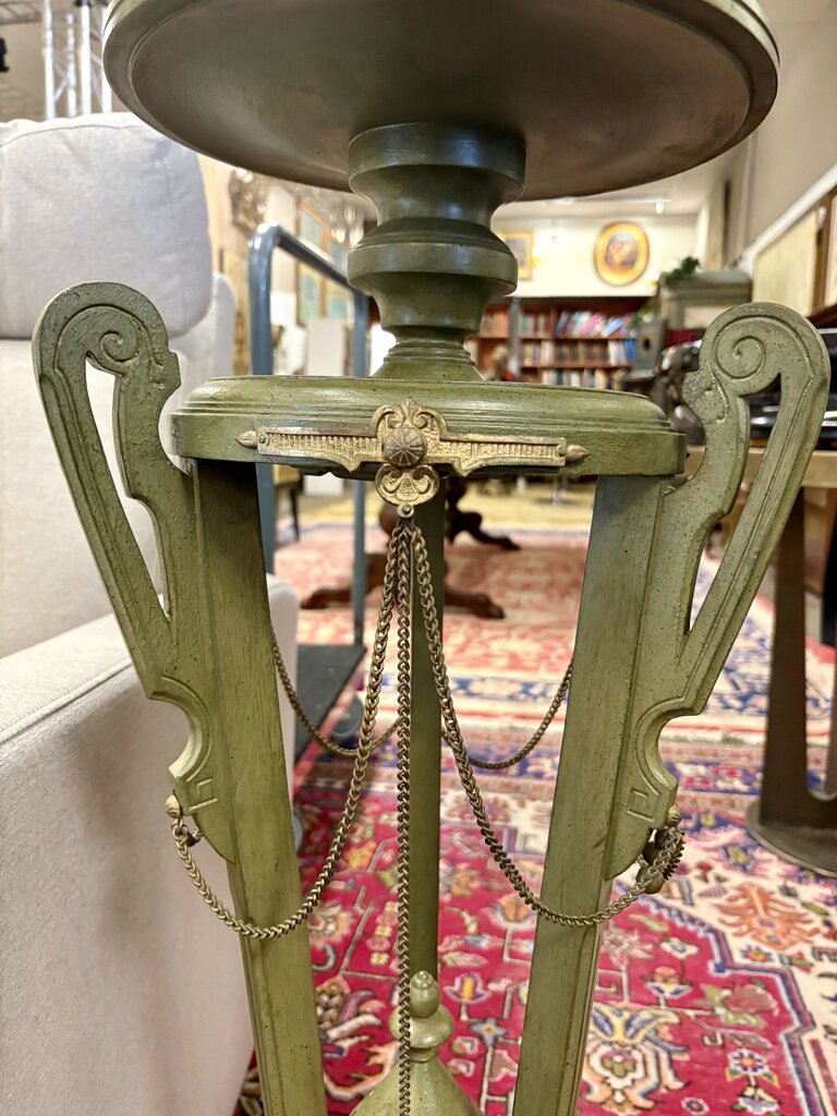 Late 19th C. Green Brass Accented Wooden Victorian Athenienne