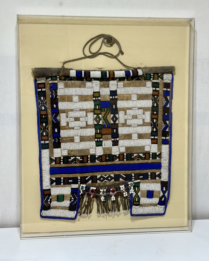 Vintage African Ndebele Tribe Beaded Skirt in Acrylic Case