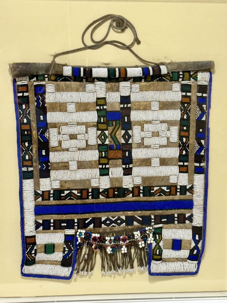 Vintage African Ndebele Tribe Beaded Skirt in Acrylic Case
