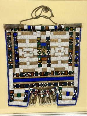 Vintage African Ndebele Tribe Beaded Skirt in Acrylic Case