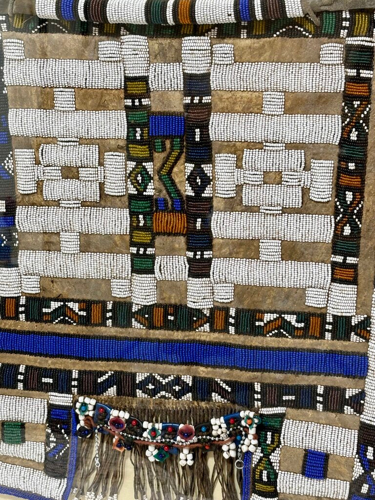 Vintage African Ndebele Tribe Beaded Skirt in Acrylic Case