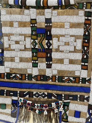 Vintage African Ndebele Tribe Beaded Skirt in Acrylic Case