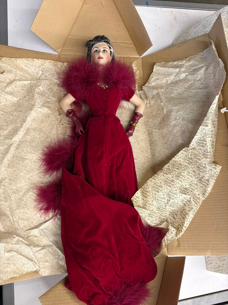Franklin Heirloom Dolls Scarlett O'Hara's Red Dress 23" Mint in Box