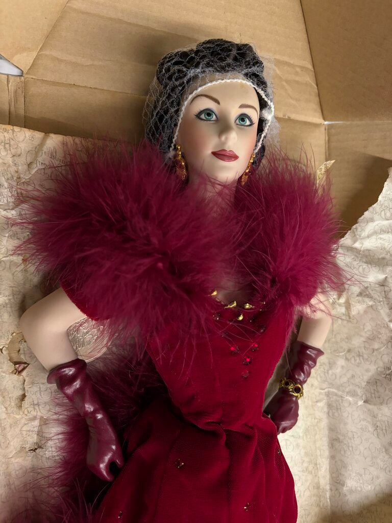 Franklin Heirloom Dolls Scarlett O'Hara's Red Dress 23" Mint in Box