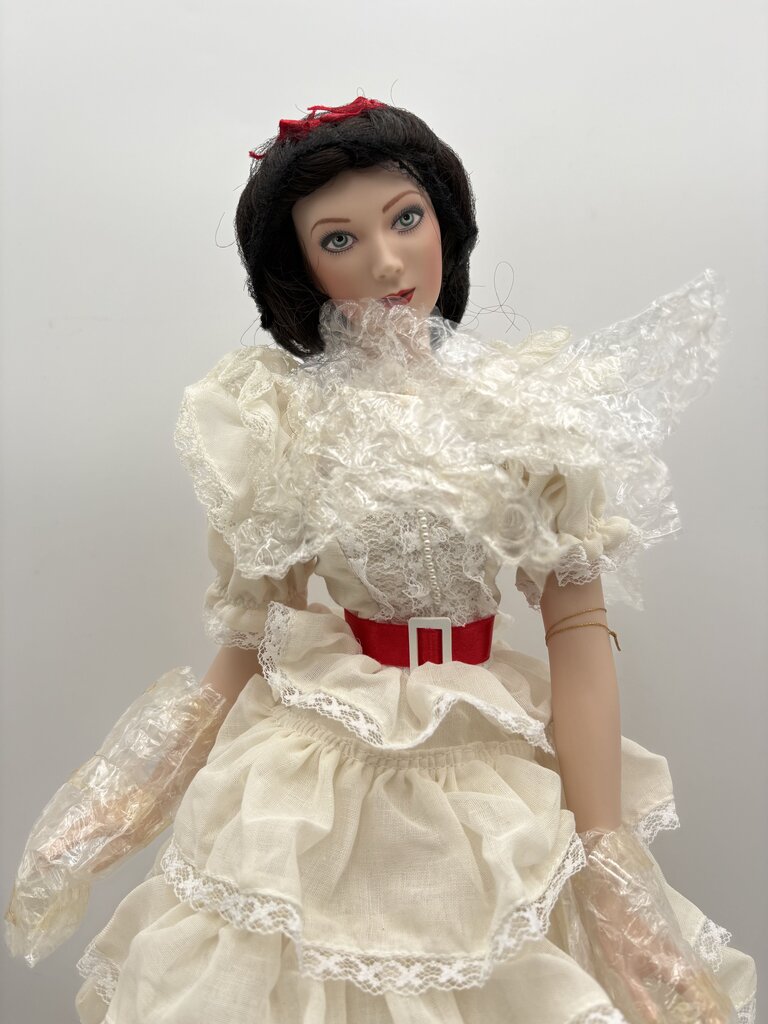 Franklin Heirloom Dolls Scarlett O'Hara's White Party Dress 19" Mint in Box