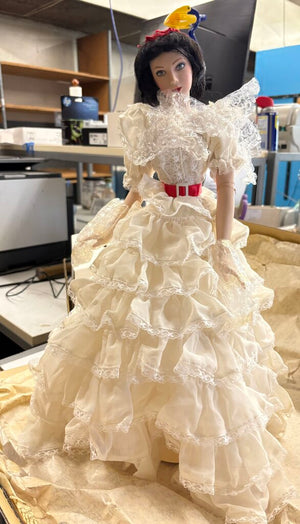 Franklin Heirloom Dolls Scarlett O'Hara's White Party Dress 19" Mint in Box