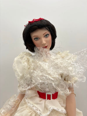 Franklin Heirloom Dolls Scarlett O'Hara's White Party Dress 19" Mint in Box