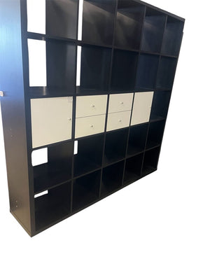 Black & White Multi Cubby Storage Unit w/Doors 71.5x72 Wide