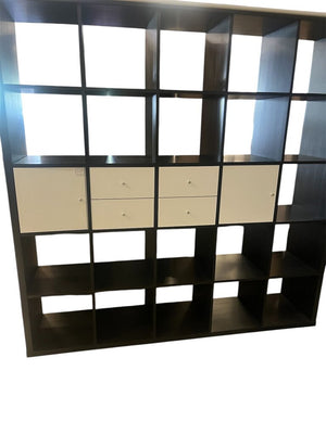 Black & White Multi Cubby Storage Unit w/Doors 71.5x72 Wide