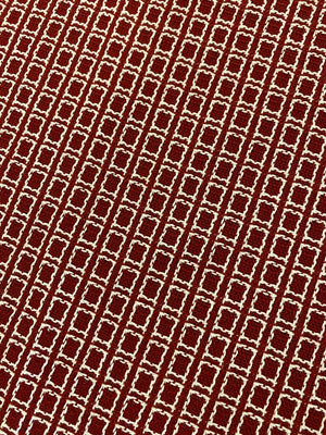 Round Red & White Fringe Edge Tablecloth 72"