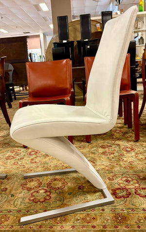 Rolf Benz 7800 White Leather Chairs (PAIR)