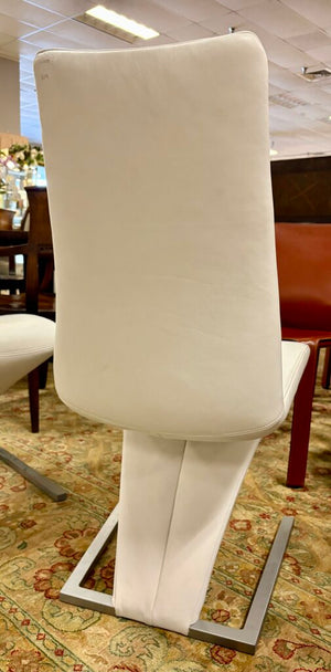 Rolf Benz 7800 White Leather Chairs (PAIR)