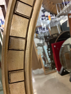 Over Sized Oval Giltwood Frame Beveled Glass Wall Mirror 70"