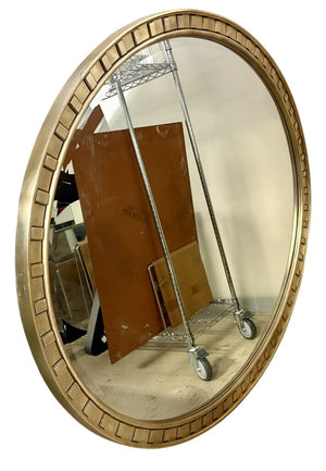 Over Sized Oval Giltwood Frame Beveled Glass Wall Mirror 70" by Miss Daisy's Consignment & Auction House