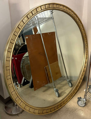 Over Sized Oval Giltwood Frame Beveled Glass Wall Mirror 70"