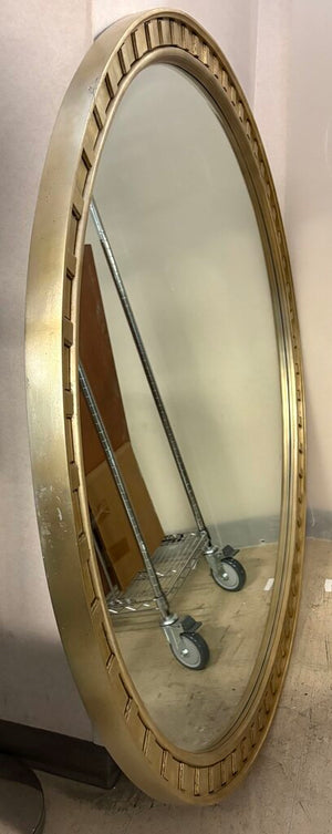Over Sized Oval Giltwood Frame Beveled Glass Wall Mirror 70"