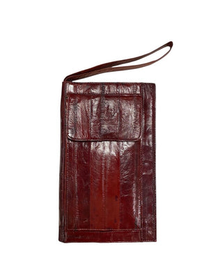 Vintage Maroon Eel Skin Wallet Clutch