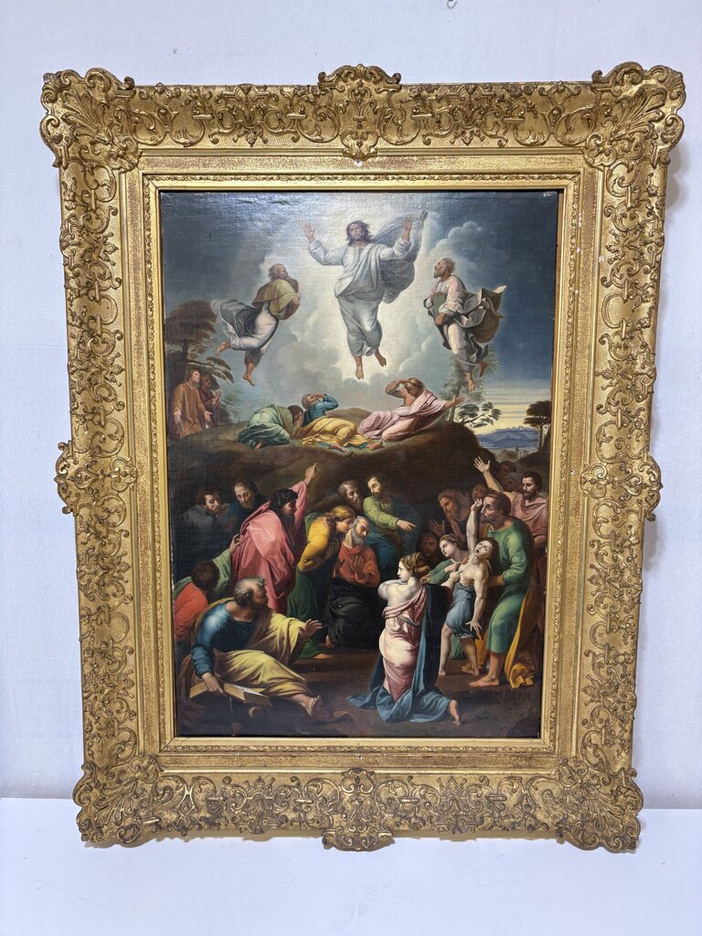 Raphael "The Transfiguration" 1910 Oil Reproduction Giltwood Frame